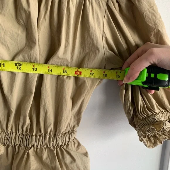 Ulla Johnson Tan Button-Up Minnie Peplum Blouse - Picture 10 of 12